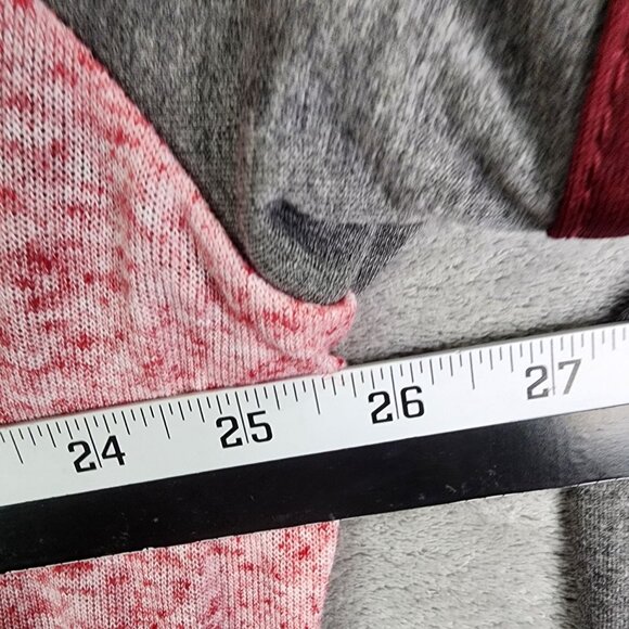 Womens Red & Gray Fame 4 Fifteen Pullover Shirt Long Sleeve Hi Lo 1/4 Zip XXL - Picture 8 of 11